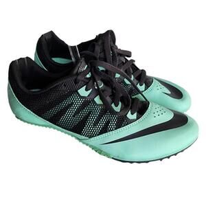 NIKE Women's Zoom Rival Black & Aqua Sprint Track Cleats Size 8.5